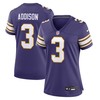 Women Minnesota Vikings #3 Jordan Addison Classic Player Game Jersey - Purple - Robokeg