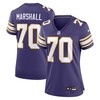 Women Minnesota Vikings #70 Jim Marshall Classic Retired Player Jersey - Purple - Robokeg