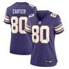 Women Minnesota Vikings #80 Chris Carter Classic Retired Player Game Jersey - Purple - Robokeg