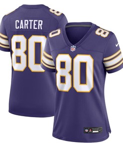 Women Minnesota Vikings #80 Chris Carter Classic Retired Player Game Jersey - Purple - Robokeg