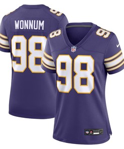 Women Minnesota Vikings #98 Dj Wonnum Classic Player Game Jersey - Purple - Robokeg
