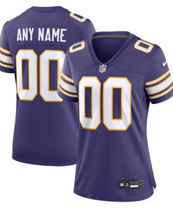 Women Minnesota Vikings Nike Classic Custom Game Jersey - Purple - Robokeg