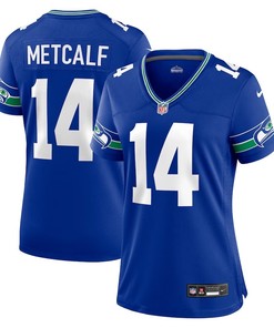 Women Seattle Seahawks #14 Dk Metcalf Throwback Player Game Jersey - Royal - Robokeg