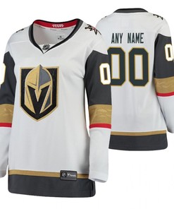 Women Vegas Golden Knights Custom 00 Breakaway Away White Jersey Jersey - Robokeg