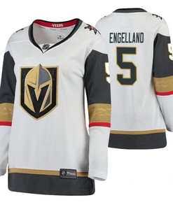 Women Vegas Golden Knights Deryk Engelland 5 Breakaway Away White Jersey Jersey - Robokeg
