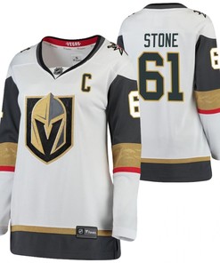 Women Vegas Golden Knights Mark Stone 61 Away White 2021 Captain Jersey Jersey - Robokeg