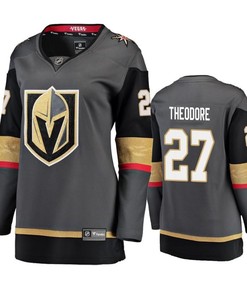 Women Vegas Golden Knights Shea Theodore 27 Breakaway Player Home Black Jersey Jersey - Robokeg