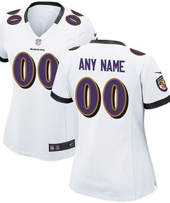 Womens Baltimore Ravens Nike White Custom Jersey - Robokeg