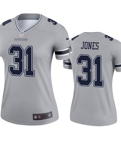 Womens Dallas Cowboys Byron Jones Silver Inverted Legend Jersey - Robokeg