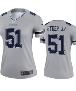 Womens Dallas Cowboys Kerry Hyder Jr Silver Inverted Legend Jersey - Robokeg