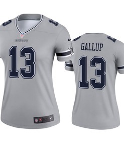 Womens Dallas Cowboys Michael Gallup Silver Inverted Legend Jersey - Robokeg