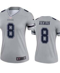 Womens Dallas Cowboys Troy Aikman Silver Inverted Legend Jersey - Robokeg