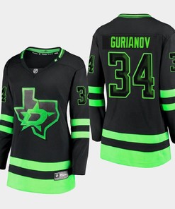 Women's Dallas Stars Denis Gurianov 34 Alternate Blackout Premier Breakaway Black Jersey - Robokeg