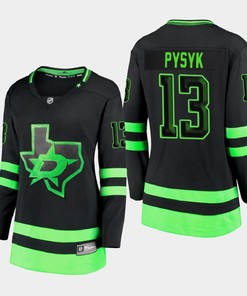 Women's Dallas Stars Mark Pysyk 13 Alternate Blackout Premier Breakaway Black Jersey - Robokeg