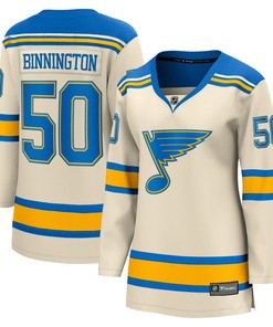 Women's Jordan Binnington Cream St. Louis Blues 2022 Winter Classic Breakaway Player Jersey Jersey - Robokeg