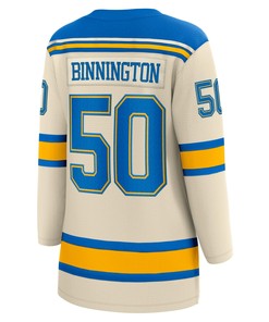 Women's Jordan Binnington Cream St. Louis Blues 2022 Winter Classic Breakaway Player Jersey Jersey - Robokeg