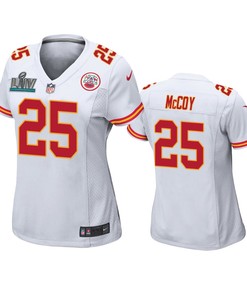 Womens Kansas City Chiefs Lesean Mccoy White Super Bowl Liv Game Jersey - Robokeg