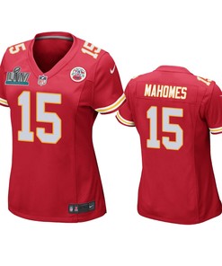 Womens Kansas City Chiefs Patrick Mahomes Red Super Bowl Liv Game Jersey - Robokeg