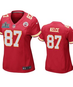 Womens Kansas City Chiefs Travis Kelce Red Super Bowl Liv Game Jersey - Robokeg