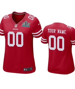 Womens San Francisco 49ers Custom Scarlet Super Bowl Liv Game Jersey - Robokeg