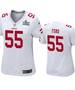Womens San Francisco 49ers Dee Ford White Super Bowl Liv Game Jersey - Robokeg