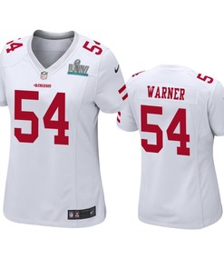 Womens San Francisco 49ers Fred Warner White Super Bowl Liv Game Jersey - Robokeg