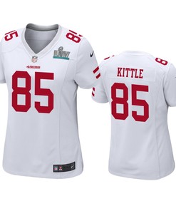 Womens San Francisco 49ers George Kittle White Super Bowl Liv Game Jersey - Robokeg