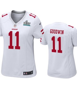 Womens San Francisco 49ers Marquise Goodwin White Super Bowl Liv Game Jersey - Robokeg