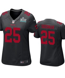 Womens San Francisco 49ers Richard Sherman Black Super Bowl Liv Game Jersey - Robokeg