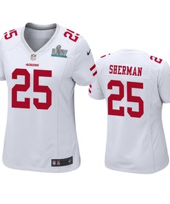 Womens San Francisco 49ers Richard Sherman White Super Bowl Liv Game Jersey - Robokeg