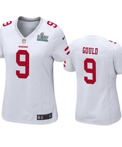 Womens San Francisco 49ers Robbie Gould White Super Bowl Liv Game Jersey - Robokeg