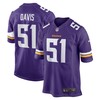 Wyatt Davis Minnesota Vikings Game Jersey - Purple Nfl - Robokeg