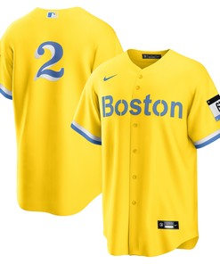 Xander Bogaerts Boston Red Sox 2021 City Connect Replica Player Jersey - Gold/light Blue Mlb - Robokeg