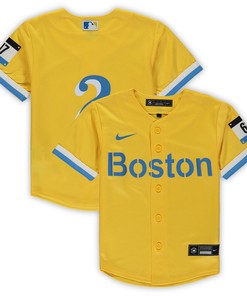 Xander Bogaerts Boston Red Sox Preschool City Connect Script Replica Jersey - Gold Mlb - Robokeg