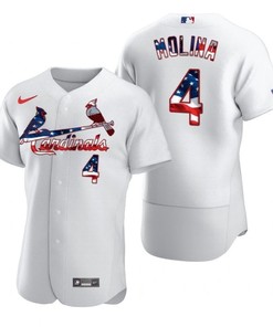 Yadier Molina #4 St Louis Cardinals 2020 Mlb White Us Flag Jersey - Robokeg