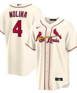 Yadier Molina 4 St. Louis Cardinals Alternate Men Jersey - Cream - Robokeg