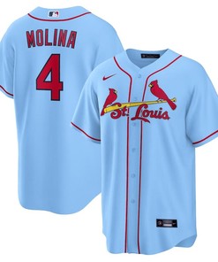 Yadier Molina 4 St. Louis Cardinals Alternate Men Jersey - Light Blue - Robokeg