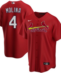 Yadier Molina St Louis Cardinals Alternate Replica Player Jersey Red Mlb - Robokeg