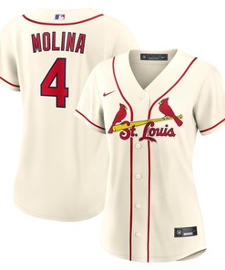 Yadier Molina St. Louis Cardinals Womens Alternate Replica Player Jersey - Cream Mlb - Robokeg