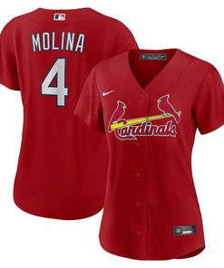 Yadier Molina St Louis Cardinals Womens Alternate Replica Player Jersey Red Mlb - Robokeg