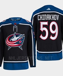 Yegor Chinakhov 59 Reverse Retro 2.0 2022 Columbus Blue Jackets Navy Jersey Primegreen - Robokeg