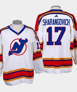 Yegor Sharangovich 17 New Jersey Devils 2022-23 Reverse Retro 2.0 White Jersey - Robokeg