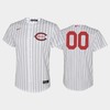 Youth 2022-23 Field of Dreams 00 Custom Cincinnati Reds White Jersey - Robokeg