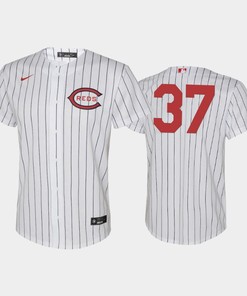 Youth 2022-23 Field of Dreams 37 Tyler Stephenson Cincinnati Reds White Jersey - Robokeg