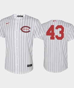 Youth 2022-23 Field of Dreams 43 Alexis Diaz Cincinnati Reds White Jersey - Robokeg