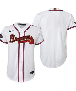 Youth Atlanta Braves Jersey White 2022-23 Gold Program Jersey - Robokeg