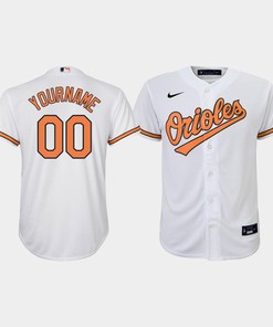 Youth Baltimore Orioles Custom 00 White Home Jersey - Robokeg