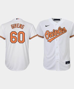 Youth Baltimore Orioles Jersey Mychal Givens 60 White Home Jersey - Robokeg
