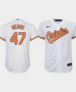 Youth Baltimore Orioles John Means 47 White Home Jersey - Robokeg
