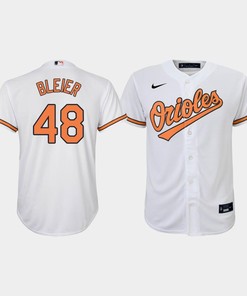 Youth Baltimore Orioles Richard Bleier 48 White Home Jersey - Robokeg